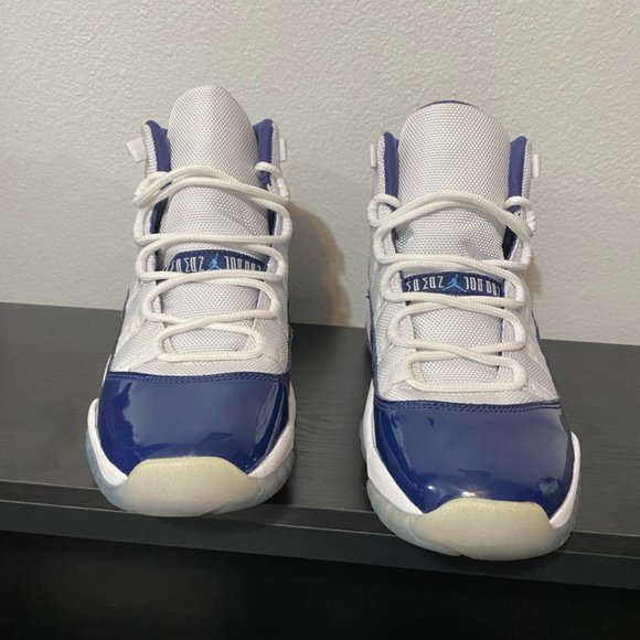 Air Jordan 11 Retro BG. White and University Blue. Size 6Y (Womens Size 8). - Picture 7 of 11